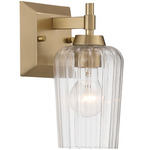 Brilia Wall Sconce - Brushed Champagne Brass / Clear Fluted