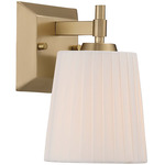 Brilia Wall Sconce - Brushed Champagne Brass / Pleated White