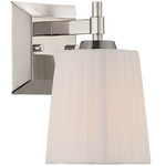 Brilia Wall Sconce - Polished Nickel / Pleated White
