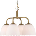 Dorinda 4-Light Pendant - Brushed Champagne Brass / Opal