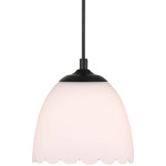 Dorinda Mini Pendant - Matte Black / Opal