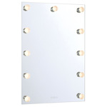 Starlight LED Color-Select Mirror - Matte White / Clear Globe