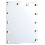 Starlight LED Color-Select Mirror - Matte White / Clear Globe