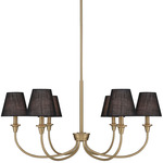 Cambria Chandelier - Brushed Champagne Brass / Hardback Black