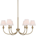 Cambria Chandelier - Brushed Champagne Brass / Hardback White