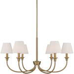 Cambria Chandelier - Brushed Champagne Brass / Pleated White