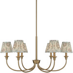 Cambria Chandelier - Brushed Champagne Brass / Aqua Verde