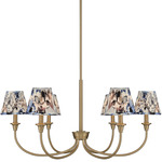 Cambria Chandelier - Brushed Champagne Brass / Blue Poppy
