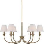 Cambria Chandelier - Brushed Champagne Brass / Hand Gathered White