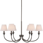 Cambria Chandelier - Oil Rubbed Bronze / Hardback White
