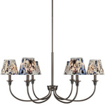 Cambria Chandelier - Oil Rubbed Bronze / Blue Poppy
