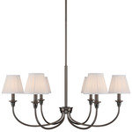 Cambria Chandelier - Oil Rubbed Bronze / Hand Gathered White