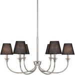 Cambria Chandelier - Polished Nickel / Hardback Black