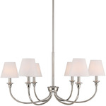 Cambria Chandelier - Polished Nickel / Hardback White