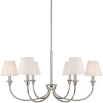 Cambria Chandelier - Polished Nickel / Pleated White