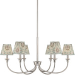 Cambria Chandelier - Polished Nickel / Aqua Verde