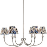 Cambria Chandelier - Polished Nickel / Blue Poppy