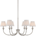 Cambria Chandelier - Polished Nickel / Hand Gathered White