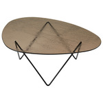 Pedrera Coffee Table - Matte Black / Bronze Structured Glass