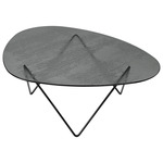 Pedrera Coffee Table - Matte Black / Smoke Structured Glass