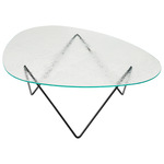 Pedrera Coffee Table - Matte Black / Transparent Structured Glass