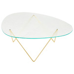 Pedrera Coffee Table - Semi Matte Brass / Transparent Structured Glass