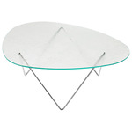 Pedrera Coffee Table - Chrome / Transparent Structured Glass