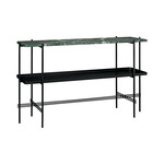 TS Console with Tray - Black / Green Guatemala Marble