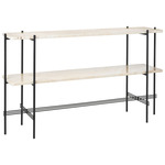 TS 2 Rack Console - Black / White Travertine
