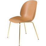 Beetle Dining Chair - Brass Semi Matte / Amber Brown