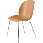 Beetle Dining Chair - Chrome / Amber Brown