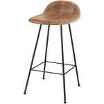 Gubi 3D Stool - Black Matte / American Walnut