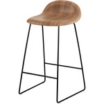 Gubi 3D Stool - Black Matte / American Walnut