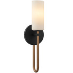 Fusion Tilburg Wall Sconce - Matte Black / Brass / Opal