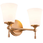Fusion Tulsi Bathroom Vanity Light - Brushed Brass / Opal