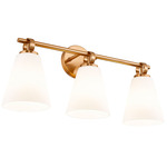 Fusion Bolzano Bathroom Vanity Light - Brushed Brass / Opal