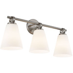 Fusion Bolzano Bathroom Vanity Light - Brushed Nickel / Opal