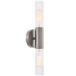 Fusion Rimini 2-Light Wall Sconce - Brushed Nickel / Clear