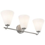 Fusion Pavia Bathroom Vanity Light - Brushed Nickel / Opal