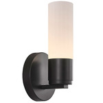 Fusion Cellini Wall Sconce - Matte Black / Opal