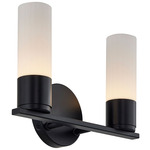 Fusion Cellini Bathroom Vanity Light - Matte Black / Opal