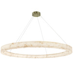 Alabaster Rocks Medley Ring Pendant - Brushed Brass / Alabaster