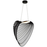 Eco Madera Color-Select Pebble Pendant - Matte Black / Black Wood