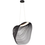 Eco Madera Color-Select Square Pendant - Matte Black / Black Wood
