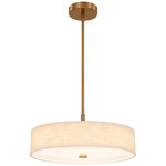 Textile Genova Color-Select Semi Flush/Pendant - Brushed Brass / Cream