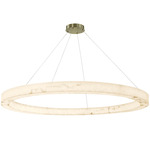 LumenAria Medley Ring Pendant - Brushed Brass / Faux Alabaster