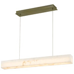 LumenAria Medley Linear Pendant - Brushed Brass / Faux Alabaster