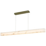 LumenAria Medley Linear Pendant - Brushed Brass / Faux Alabaster