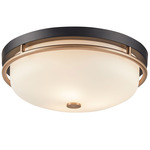 Fusion Tilburg Ceiling Light - Matte Black / Brass / Opal