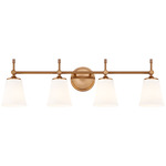 Fusion Tulsi Bathroom Vanity Light - Brushed Brass / Opal